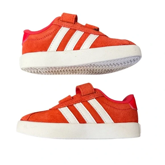 adidas VL Court 3.0 Toddler/Kids Bright Orange Sneakers-NWOT Size 7k - Picture 5 of 10